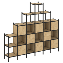 Loft Прямой стеллаж наборный VR.L-24 Тиквуд тёмный/Белый металл 2526×446×2280 Loft Прямой стеллаж наборный VR.L-24 Тиквуд тёмный/Белый металл 2526×446×2280