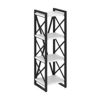 Loft Стеллаж на регулируемых опорах-4 полки VR.L-MST.O-4.4 Тиквуд тёмный/Чёрный металл 400×400×1280 Loft Стеллаж на регулируемых опорах-4 полки VR.L-MST.O-4.4 Тиквуд тёмный/Чёрный металл 400×400×1280