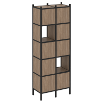 Loft Прямой стеллаж наборный VR.L-05 Тиквуд тёмный/Белый металл 862×446×1869