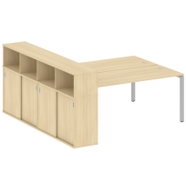 Бенч-стол на П-образном м/к с опорным шкафом-купе Metal system quattro 40×40 БП.РС-СШК-4.5 Т Акация/Антрацит металл 2210*2332*1098 Бенч-стол на П-образном м/к с опорным шкафом-купе Metal system quattro 40×40 БП.РС-СШК-4.5 Т Акация/Антрацит металл 2210*2332*1098