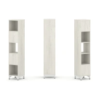 Стеллаж-перегородка двухсторонний высокий пятиярусный Style Project SN.NSD-511 Тиквуд Светлый/Металл Белый 387×400×1982 Стеллаж-перегородка двухсторонний высокий пятиярусный Style Project SN.NSD-511 Тиквуд Светлый/Металл Белый 387×400×1982