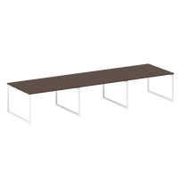 Metal System Quattro Перег. стол (3 столешницы) на О-оразном м/к 40БО.ПРГ-3.3 Акация/Антрацит металл 4200*1235*750