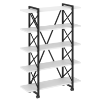 Loft Стеллаж на колесных опорах-5 полок VR.L-MST.K-5.8V Тиквуд тёмный/Чёрный металл 1200×400×1704 Loft Стеллаж на колесных опорах-5 полок VR.L-MST.K-5.8V Тиквуд тёмный/Чёрный металл 1200×400×1704