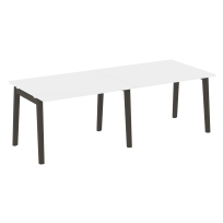 Onix Wood Стол переговорный (2 столешницы) OW.PRG-2.2 Белый бриллиант/Дуб светлый/Белый металл 2360*980*750 Onix Wood Стол переговорный (2 столешницы) OW.PRG-2.2 Белый бриллиант/Дуб светлый/Белый металл 2360*980*750