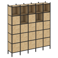 Loft Прямой стеллаж наборный VR.L-10 Тиквуд тёмный/Белый металл 2110×446×2280 Loft Прямой стеллаж наборный VR.L-10 Тиквуд тёмный/Белый металл 2110×446×2280