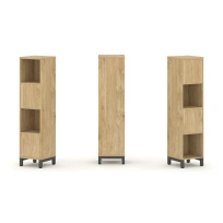 Стеллаж-перегородка двухсторонний средний четырёхъярусный Style Project SN.NSD-411 Тиквуд Светлый/Металл Белый 387×400×1615 Стеллаж-перегородка двухсторонний средний четырёхъярусный Style Project SN.NSD-411 Тиквуд Светлый/Металл Белый 387×400×1615