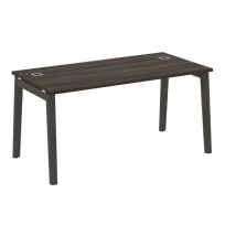 Onix Wood Direct Стол руководителя OW.SRR-4.8 Белый бриллиант/Дуб светлый/Белый металл 1580*800*750