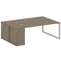 Metal System Quattro Р. ст. с шкафом-купе на О-образном м/к 50БО.РС-СШК-1.5 Т Акация/Антрацит металл 2210*1475*750