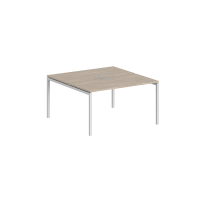 Стол-бенч двойной Sigma / 1400×1438×750 / Металл: 40×40 Белый; Столешница: Дуб темный / SG.245.OD.44.WH