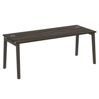 Onix Wood Direct Стол руководителя OW.SRR-6.8 Белый бриллиант/Дуб светлый/Белый металл 1980*800*750