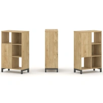 Стеллаж-перегородка двухсторонний средний трёхъярусный Style Project SN.NSD-321 Тиквуд Светлый/Металл Белый 754×400×1248 Стеллаж-перегородка двухсторонний средний трёхъярусный Style Project SN.NSD-321 Тиквуд Светлый/Металл Белый 754×400×1248