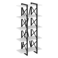 Loft Стеллаж на регулируемых опорах-5 полок VR.L-MST.O-5.4V Тиквуд тёмный/Чёрный металл 800×400×1650 Loft Стеллаж на регулируемых опорах-5 полок VR.L-MST.O-5.4V Тиквуд тёмный/Чёрный металл 800×400×1650