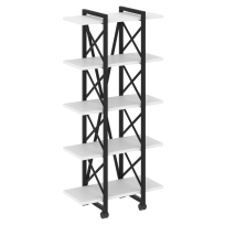 Loft Стеллаж на колесных опорах-5 полок VR.L-MST.K-5.4V Тиквуд тёмный/Чёрный металл 800×400×1704 Loft Стеллаж на колесных опорах-5 полок VR.L-MST.K-5.4V Тиквуд тёмный/Чёрный металл 800×400×1704