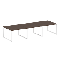 Metal System Quattro Перег. стол (3 столешницы) на О-оразном м/к 40БО.ПРГ-3.2 Акация/Антрацит металл 3600*1235*750