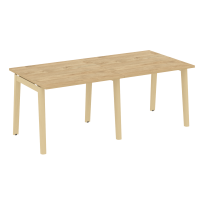 Onix Wood Стол переговорный (2 столешницы) OW.PRG-2.1 Белый бриллиант/Дуб светлый/Белый металл 1960*980*750 Onix Wood Стол переговорный (2 столешницы) OW.PRG-2.1 Белый бриллиант/Дуб светлый/Белый металл 1960*980*750