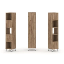 Стеллаж-перегородка двухсторонний высокий пятиярусный Style Project SN.NSD-511 Тиквуд Светлый/Металл Белый 387×400×1982 Стеллаж-перегородка двухсторонний высокий пятиярусный Style Project SN.NSD-511 Тиквуд Светлый/Металл Белый 387×400×1982