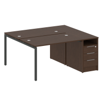 Metal System Quattro Р. ст. с тумбой на П-образном м/к 40БП.РС-СТП-2.2 Акация/Антрацит металл 1612*1475*750