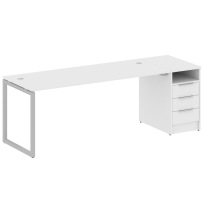 Metal System Quattro Р. ст. с тумбой на О-образном м/к 40БО.РС-СТП-1.5 Акация/Антрацит металл 2212*720*750 Metal System Quattro Р. ст. с тумбой на О-образном м/к 40БО.РС-СТП-1.5 Акация/Антрацит металл 2212*720*750