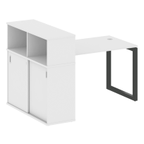 Metal System Quattro Стол офисный с шкафом-купе на О-образном м/к 50БО.РС-СШК-3.2 Т Вяз/Мокко металл 1610×1120×1098 Metal System Quattro Стол офисный с шкафом-купе на О-образном м/к 50БО.РС-СШК-3.2 Т Вяз/Мокко металл 1610×1120×1098