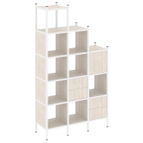 Loft Прямой стеллаж наборный VR.L-21 Тиквуд тёмный/Белый металл 1278×446×2280