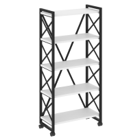 Loft Стеллаж на колесных опорах-5 полок VR.L-MST.K-5.4 Тиквуд тёмный/Чёрный металл 400×400×1704 Loft Стеллаж на колесных опорах-5 полок VR.L-MST.K-5.4 Тиквуд тёмный/Чёрный металл 400×400×1704