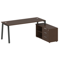 Metal System Р. ст. с тумбой на А-образном м/к БА.РС-СТС-2.5 (R) Акация/Антрацит металл 1900*1520*750 Metal System Р. ст. с тумбой на А-образном м/к БА.РС-СТС-2.5 (R) Акация/Антрацит металл 1900*1520*750