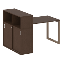 Metal System Quattro Стол офисный с шкафом-купе на О-образном м/к 50БО.РС-СШК-3.2 Т Вяз/Мокко металл 1610×1120×1098 Metal System Quattro Стол офисный с шкафом-купе на О-образном м/к 50БО.РС-СШК-3.2 Т Вяз/Мокко металл 1610×1120×1098