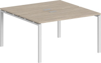 Стол-бенч двойной Sigma / 1200×1238×750 / Металл: 60×30 Белый; Столешница: Дуб темный / SG.241.OD.63.WH Стол-бенч двойной Sigma / 1200×1238×750 / Металл: 60×30 Белый; Столешница: Дуб темный / SG.241.OD.63.WH